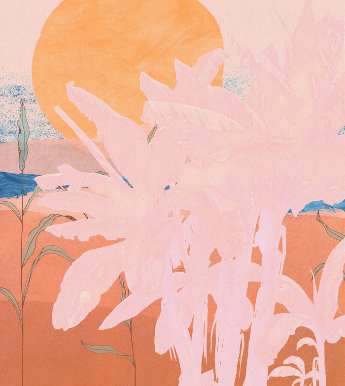 Platanos Pink - Custom Sized Mural Wallpaper (per m2)