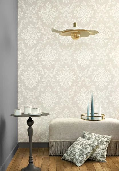 Pompadour Wallpaper - Gris Perle