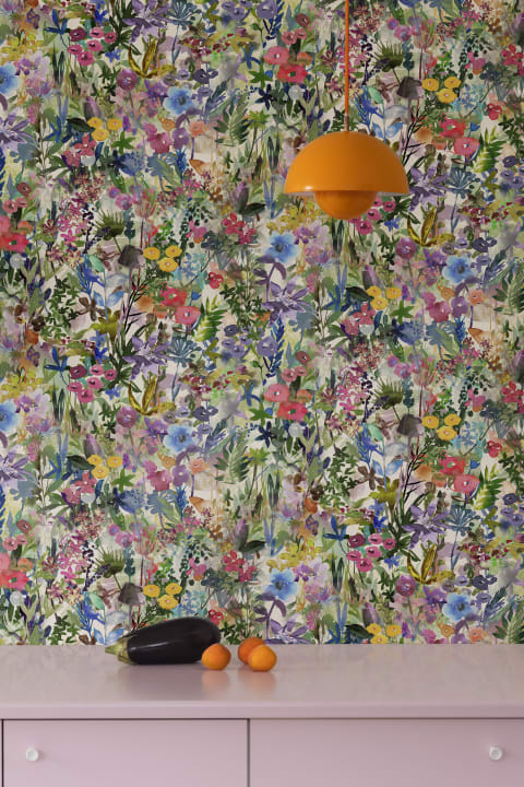 Poppy Meadow Wallpaper - Rainbow