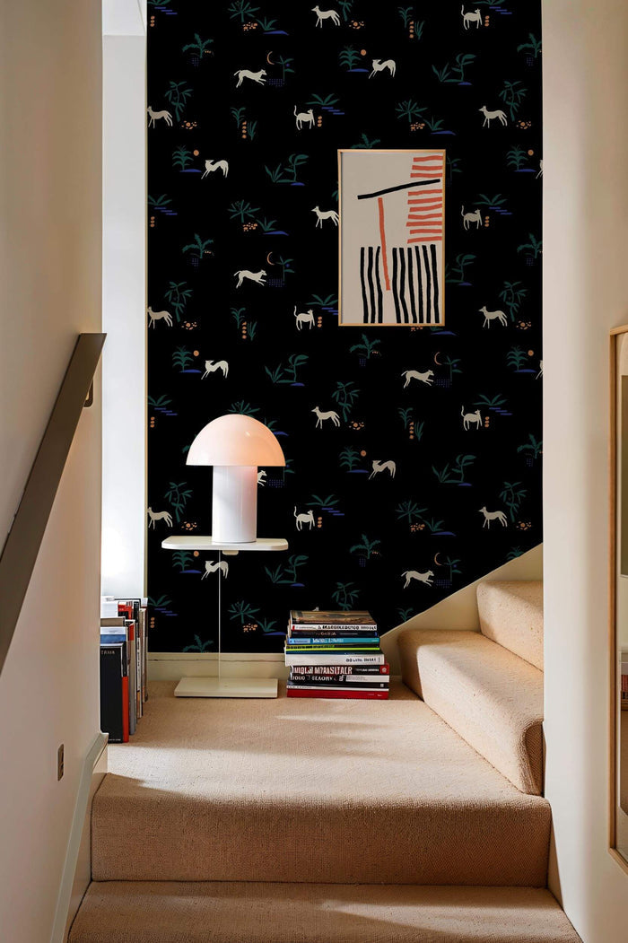 Prehistoric Animal Wallpaper - Black