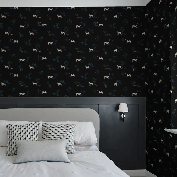 Prehistoric Animal Wallpaper - Black