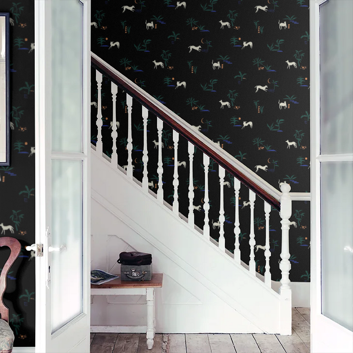 Prehistoric Animal Wallpaper - Black
