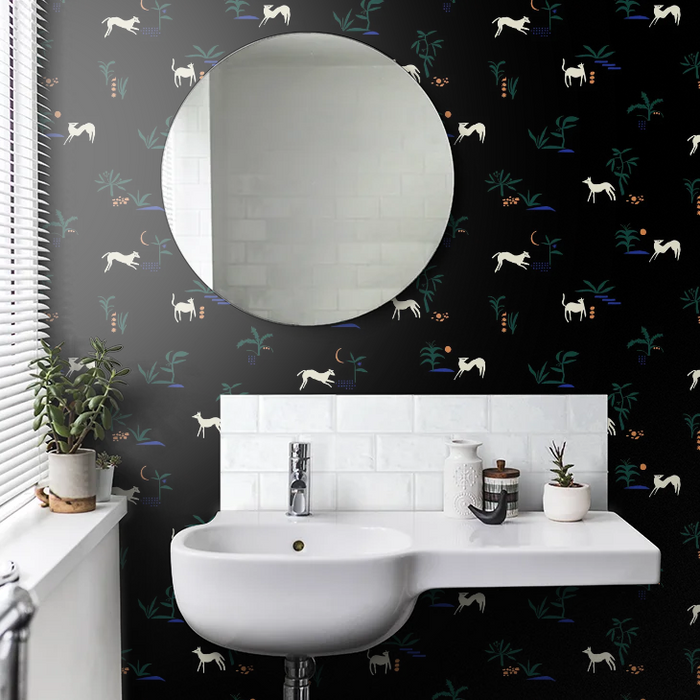 Prehistoric Animal Wallpaper - Black