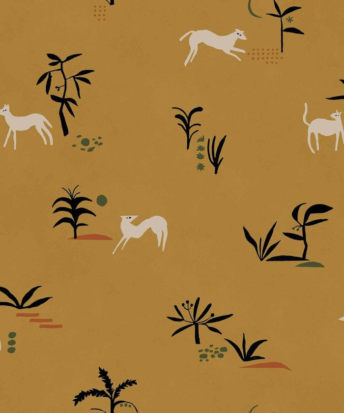 Prehistoric Animal Wallpaper - Ocher