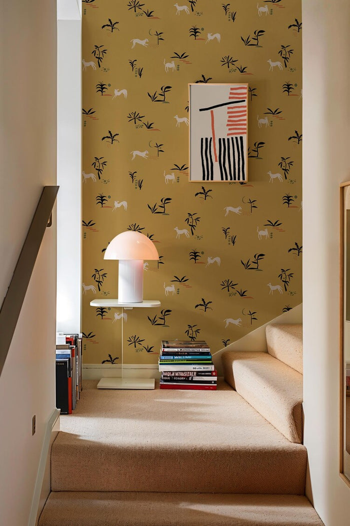 Prehistoric Animal Wallpaper - Ocher