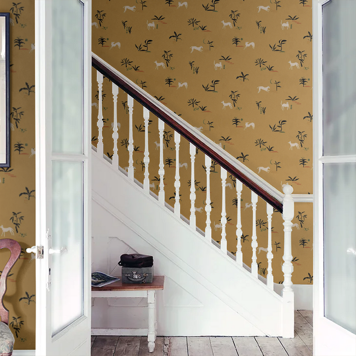 Prehistoric Animal Wallpaper - Ocher
