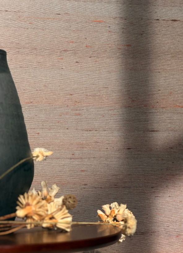 Pure Silk Wallpaper - Apricot Swirl