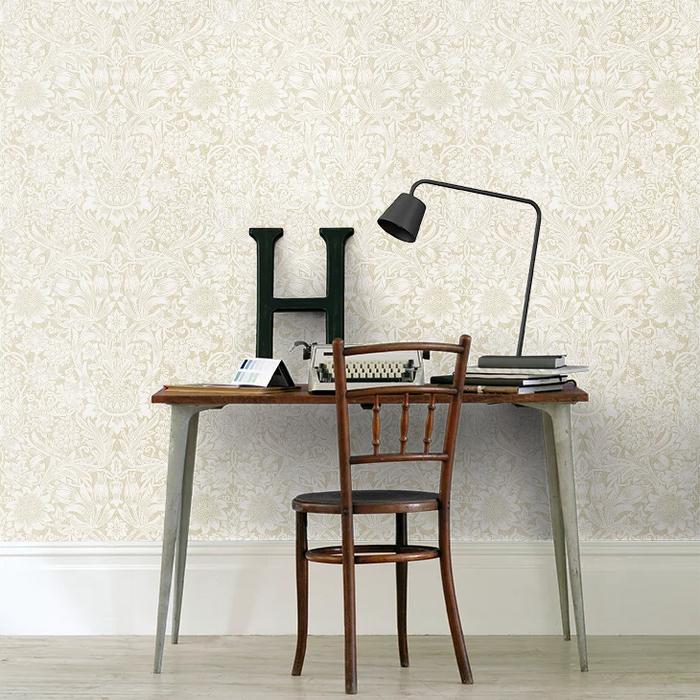 Pure Sunflower Wallpaper- Parchment/Gold
