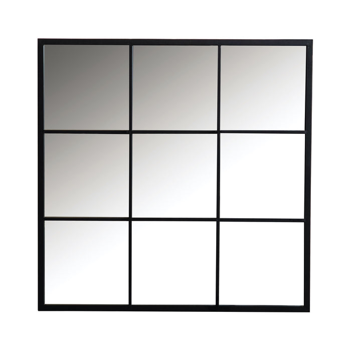 Quetzal Square Window Pane Wall Mirror Black - Adams Furniture