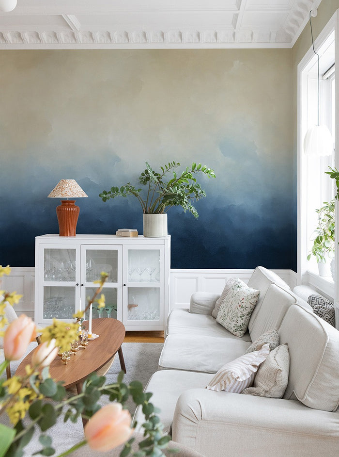Reflecting - Custom Sized Wallpaper Mural (per m2) - Blue