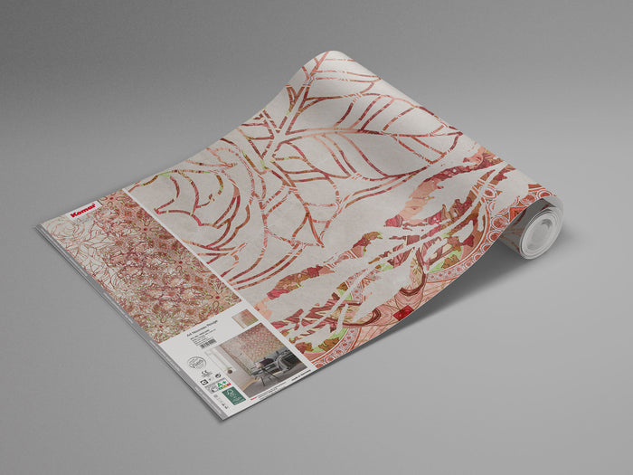 Renaissance Bloom - Orange Yellow - Custom Sized Wallpaper Mural (per m2)