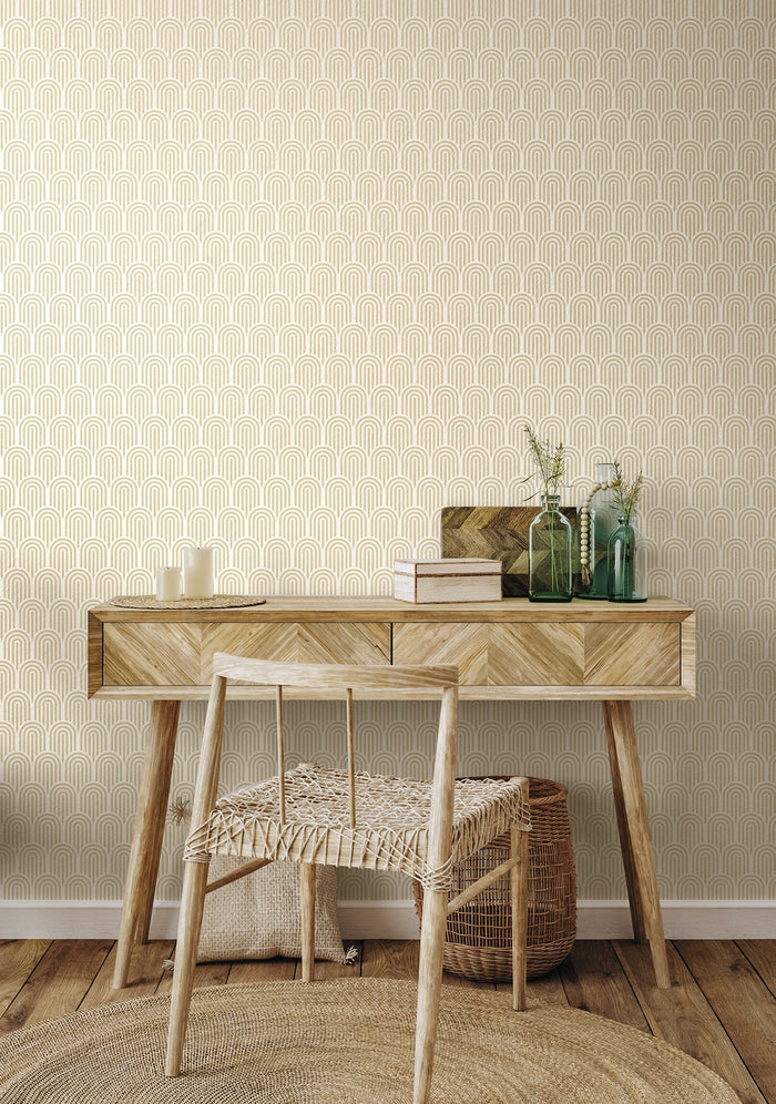 Retro Arch Wallpaper - Cream