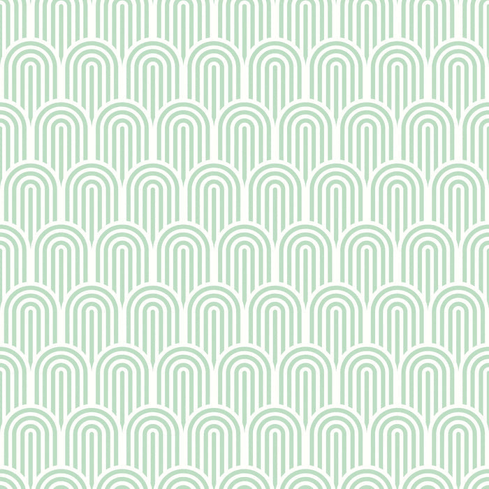 Retro Arch Wallpaper - Mint Green