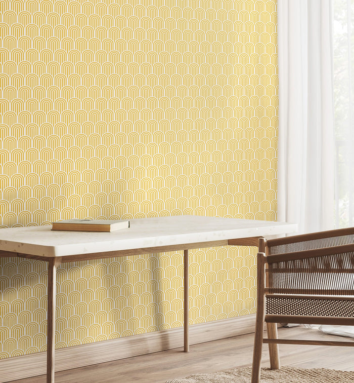 Retro Arch Wallpaper - Yellow