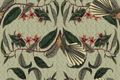 Retro Fantail NZ Inspired Wallpaper - Pale Green