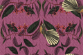 Retro Fantail NZ Inspired Wallpaper - Rose Pink