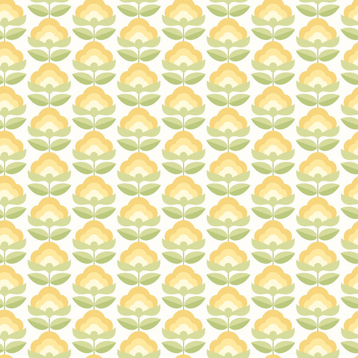 Retro Flower - Blooms Wallpaper - Sunshine