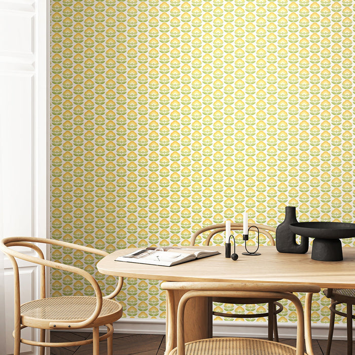 Retro Flower - Blooms Wallpaper - Sunshine