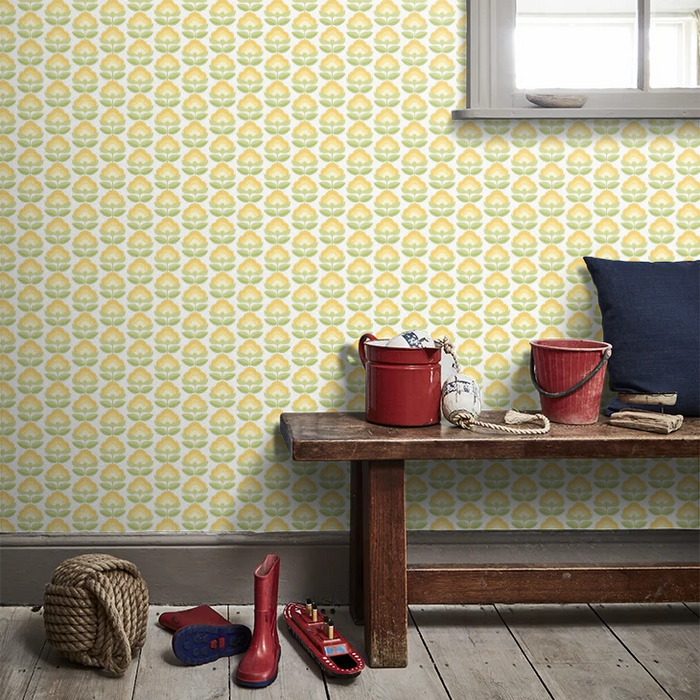 Retro Flower - Blooms Wallpaper - Sunshine