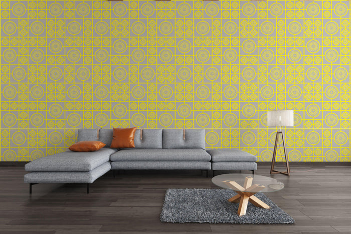Retro Lino Wallpaper - Yellow Tinge