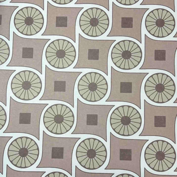 Retro Oranges Wallpaper - Purple/Taupe