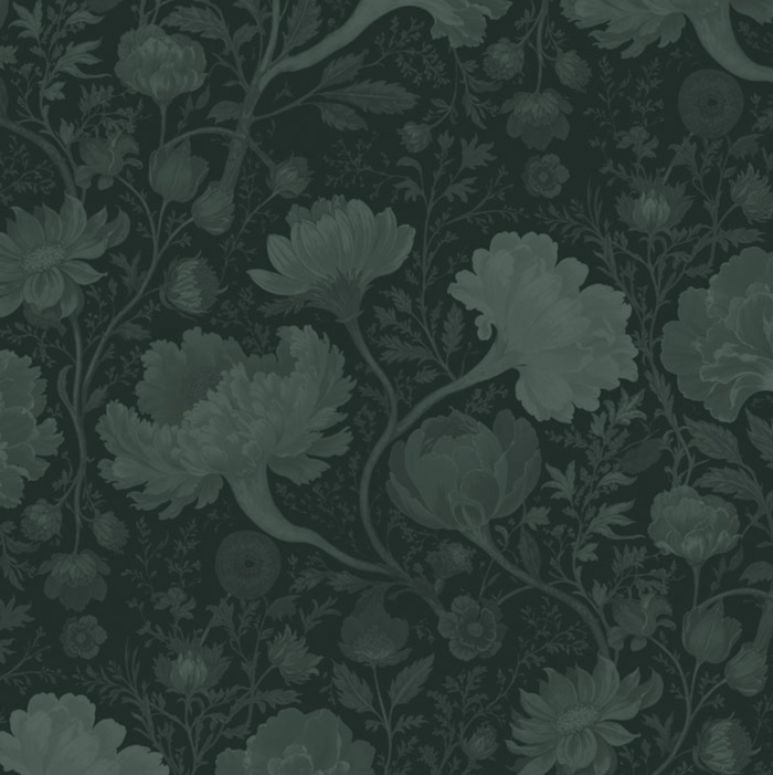 Reverie - Floral Custom Sized Wallpaper Mural (per/m2) - Nightshade