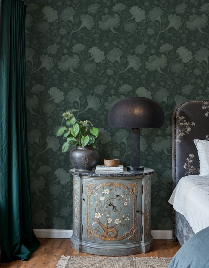 Reverie - Floral Custom Sized Wallpaper Mural (per/m2) - Nightshade