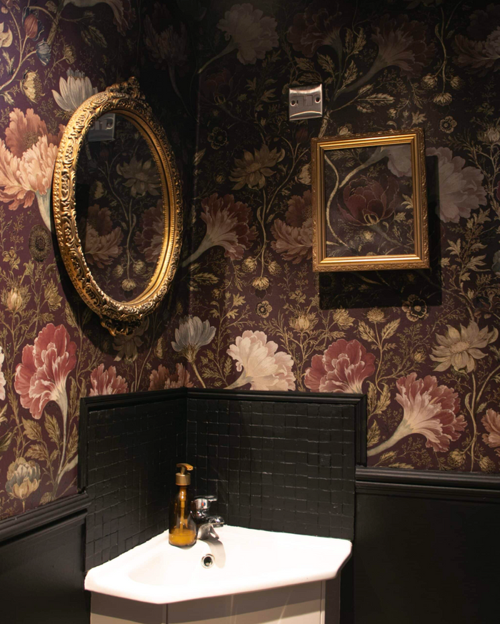 Reverie - Floral Custom Sized Wallpaper Mural (per/m2) - Ruby Gold