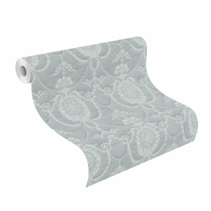 Rich Trianon Damask Wallpaper - Blue/Grey - Last 3 Rolls