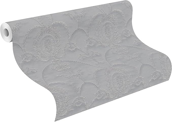 Rich Trianon Damask Wallpaper - Grey - Discontinuing