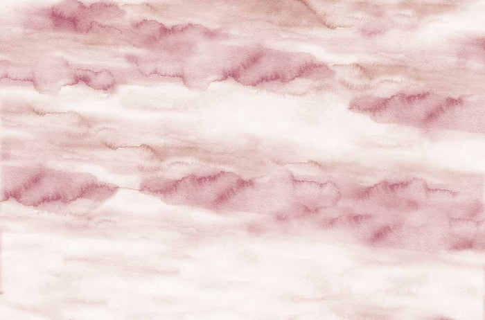 Riviera Watercolor - Coral - Custom Sized Wallpaper Mural (per/m2)