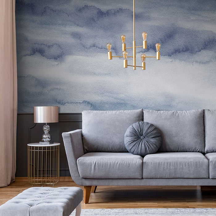 Riviera Watercolor - Ocean - Custom Sized Wallpaper Mural (per/m2)