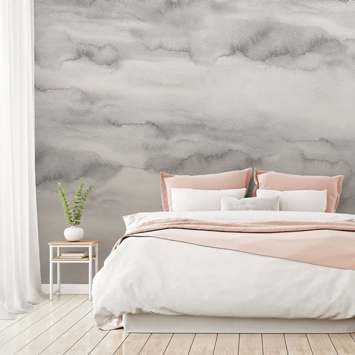 Riviera Watercolor - Sand Ombre - Custom Sized Wallpaper Mural (per/m2)