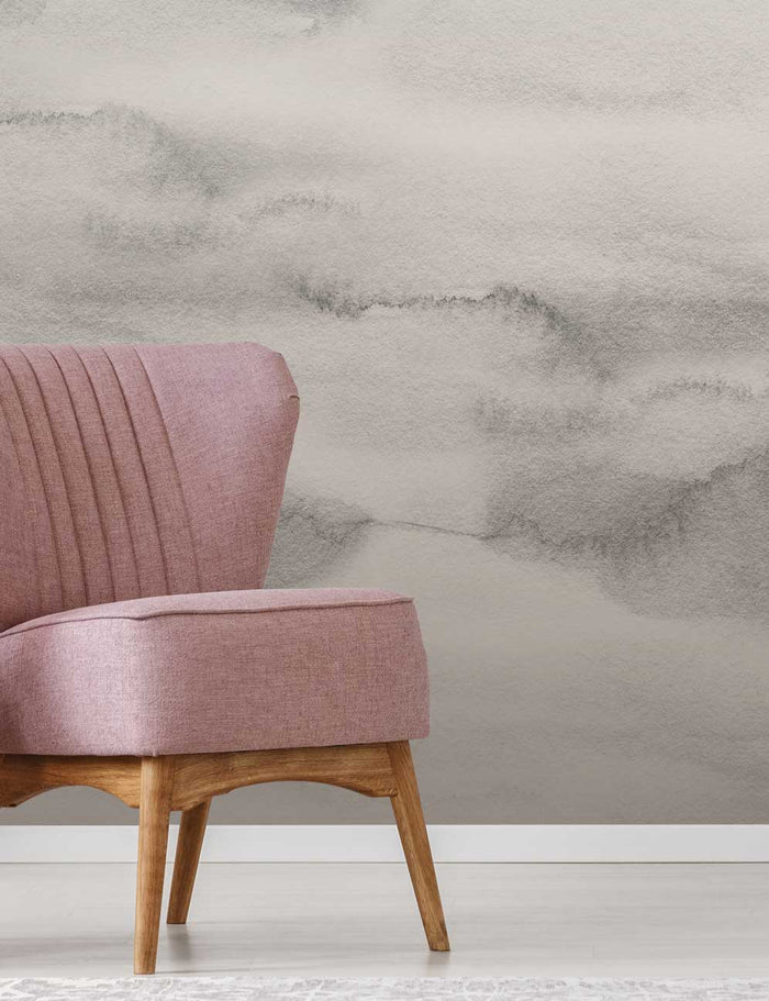 Riviera Watercolor - Sand Ombre - Custom Sized Wallpaper Mural (per/m2)