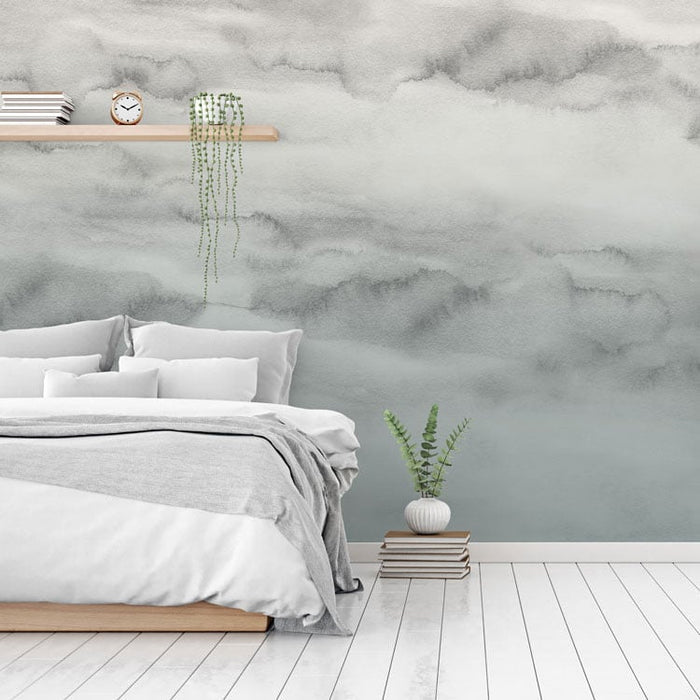 Riviera Watercolor - Storm Ombre - Custom Sized Wallpaper Mural (per/m2)
