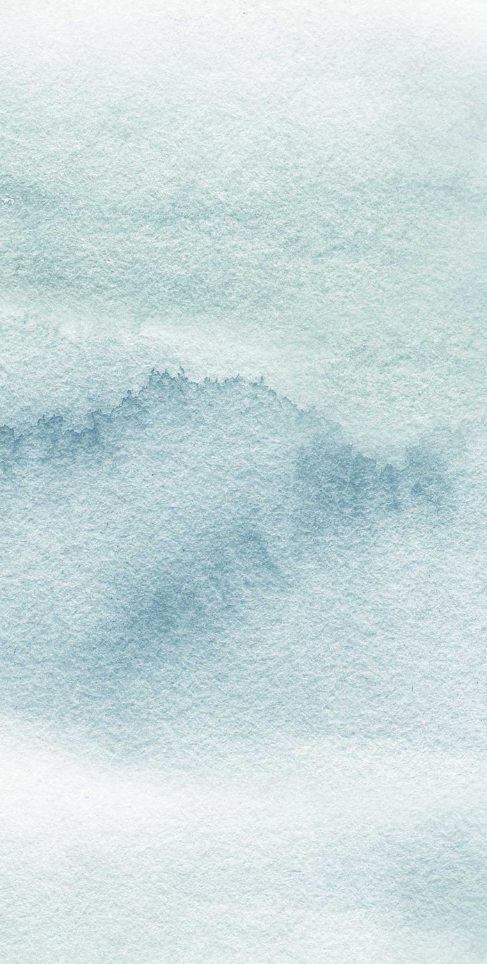 Riviera Watercolor - Teal - Custom Sized Wallpaper Mural (per/m2)