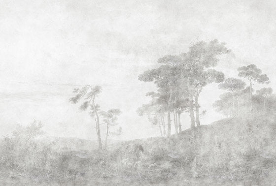 Romantic Grove - Custom Sized Wallpaper Mural (per m2) - Grey