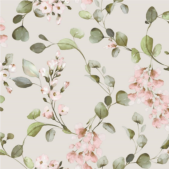 Rosalie Wallpaper - Cream Pink