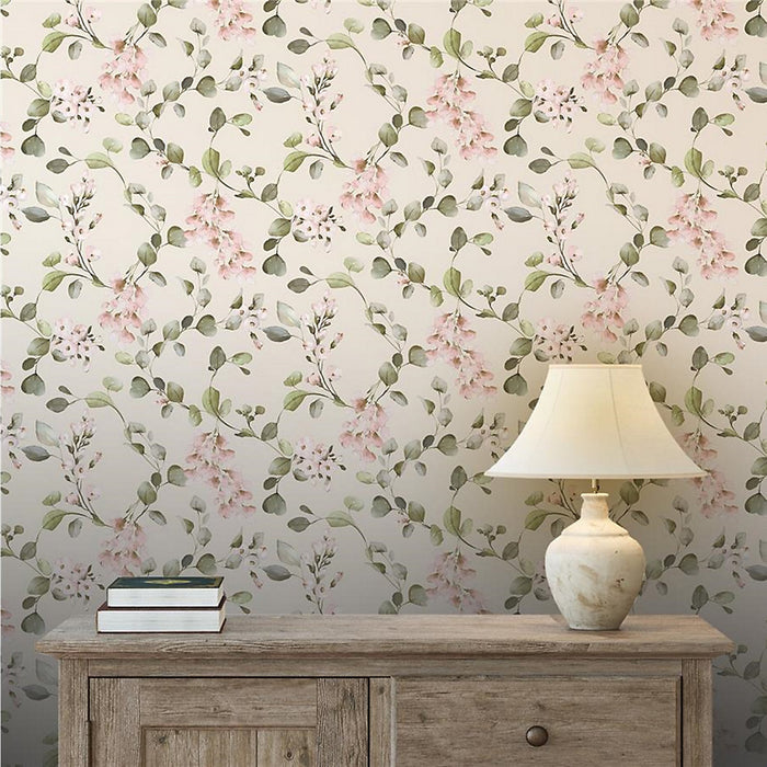 Rosalie Wallpaper - Cream Pink