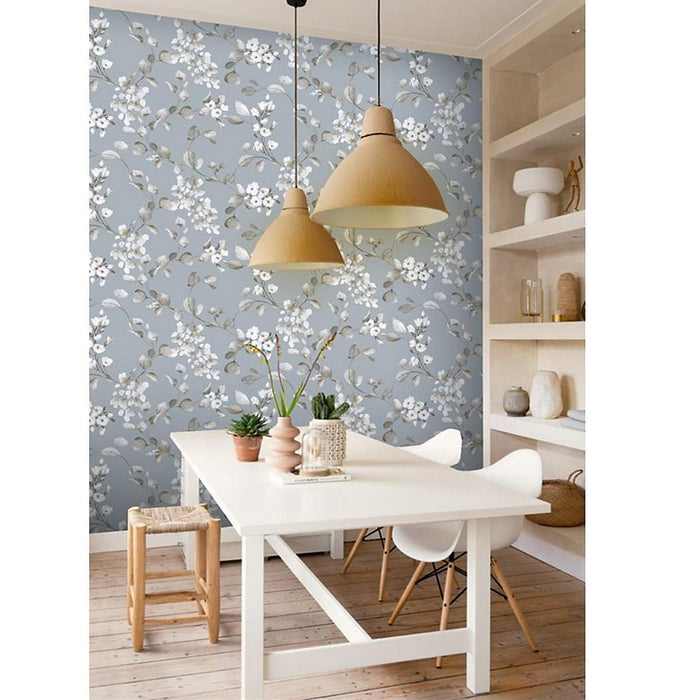 Rosalie Wallpaper - Powder Blue