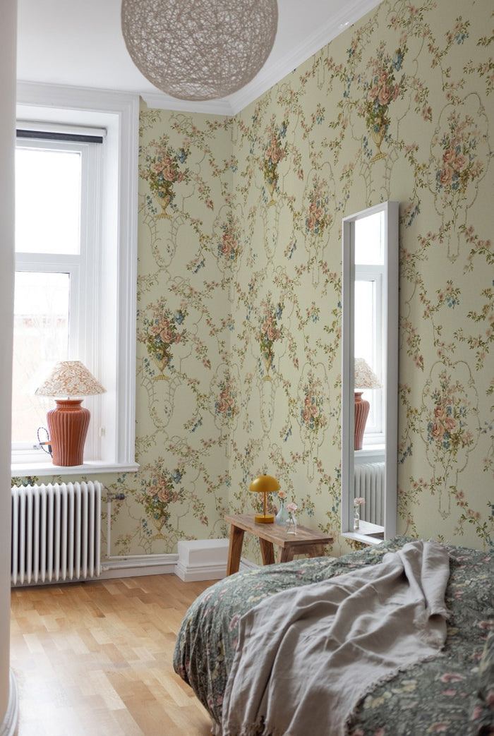 Rose Antique - Custom Sized Wallpaper Mural (per m2) - Warm Multi