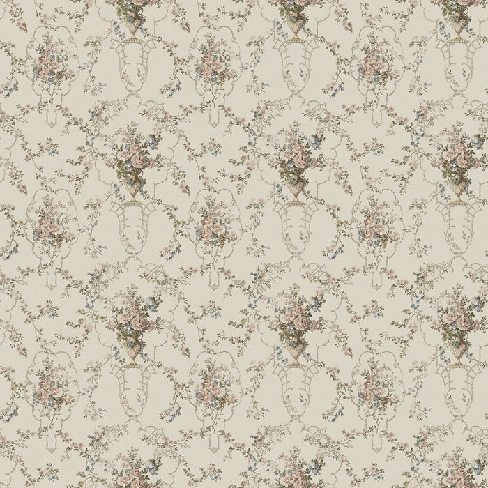 Rose Antique - Custom Sized Wallpaper Mural (per m2) - White Multi