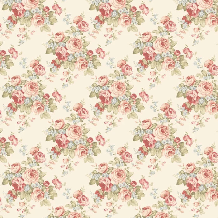 Rose Bouquet Wallpaper - Cream