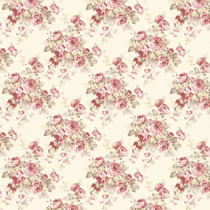 Rose Bouquet Wallpaper - Ivory