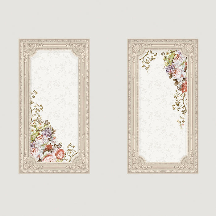 Rose Garden - Custom Sized Wallpaper Mural (per m2) - Grey Beige