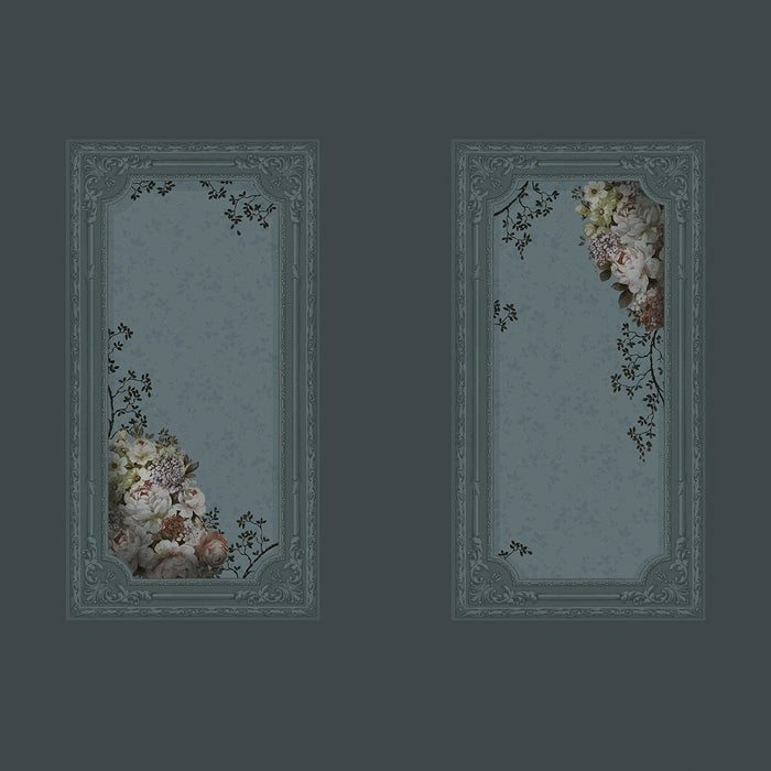 Rose Garden - Custom Sized Wallpaper Mural (per m2) - Midnight