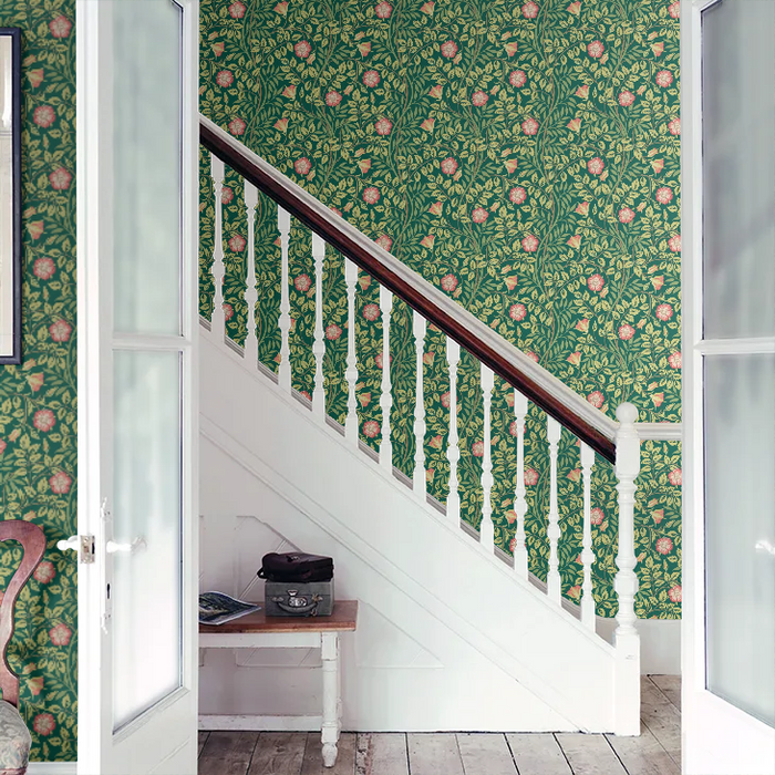Rosehip Trail Wallpaper - Ohpopsi - Forest Green