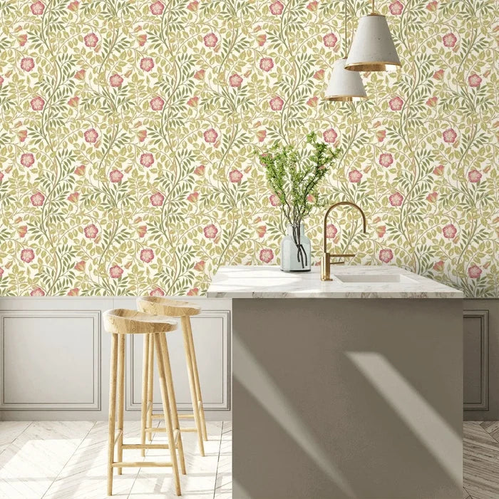 Rosehip Trail Wallpaper - Ohpopsi - Rose Pink