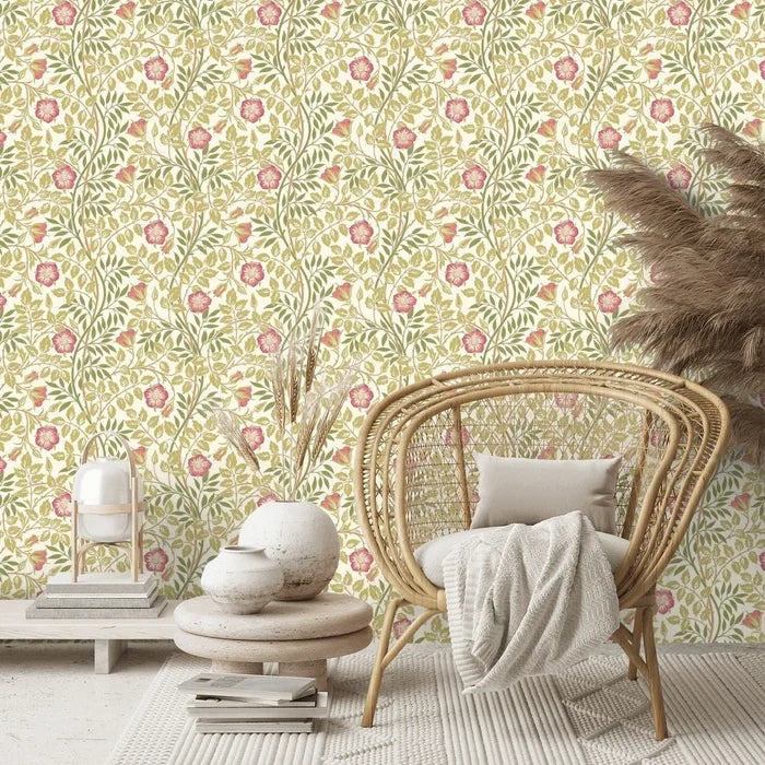 Rosehip Trail Wallpaper - Ohpopsi - Rose Pink