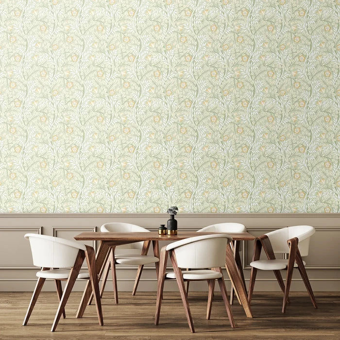 Rosehip Trail Wallpaper - Ohpopsi - Sage Green